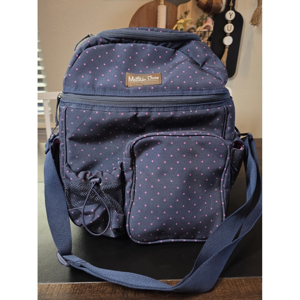 Matilda Jane Brilliant Daydream Navy Blue Pink Dot Insulated Cooler Bag Backpack